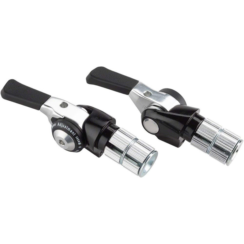 Chargez l&#39;image dans la visionneuse de la galerie, Microshift Bar End Shifter Set, 8-Speed Road, Double/Triple, Shimano Compatible, Black - RACKTRENDZ
