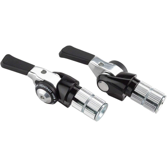 Microshift Bar End Shifter Set, 8-Speed Road, Double/Triple, Shimano Compatible, Black - RACKTRENDZ