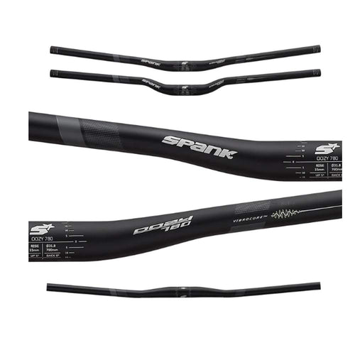 Spank Oozy Trail 780 Vibrocore Bicycle Handlebar (Black/Grey), Mountain Bike Handlebar, Aluminium Alloy Handlebars, Shotpeen Anodized Finish, Adjustable to 740-mm - RACKTRENDZ