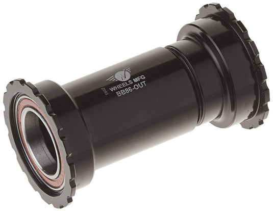 Wheels Manufacturing Threaded-Press Fit 86/92 Bottom Bracket with Angular Contact Bearings, Black, 24mm - RACKTRENDZ