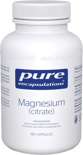 Magnesium (Citrate) - Supplement for Sleep, Heart Health, Bone Health, Energy, Muscles & Metabolism* - With Premium Magnesium - 180 Capsules