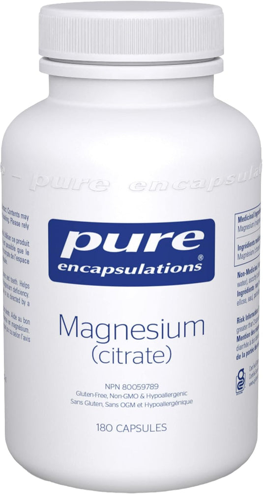 Magnesium (Citrate) - Supplement for Sleep, Heart Health, Bone Health, Energy, Muscles & Metabolism* - With Premium Magnesium - 180 Capsules