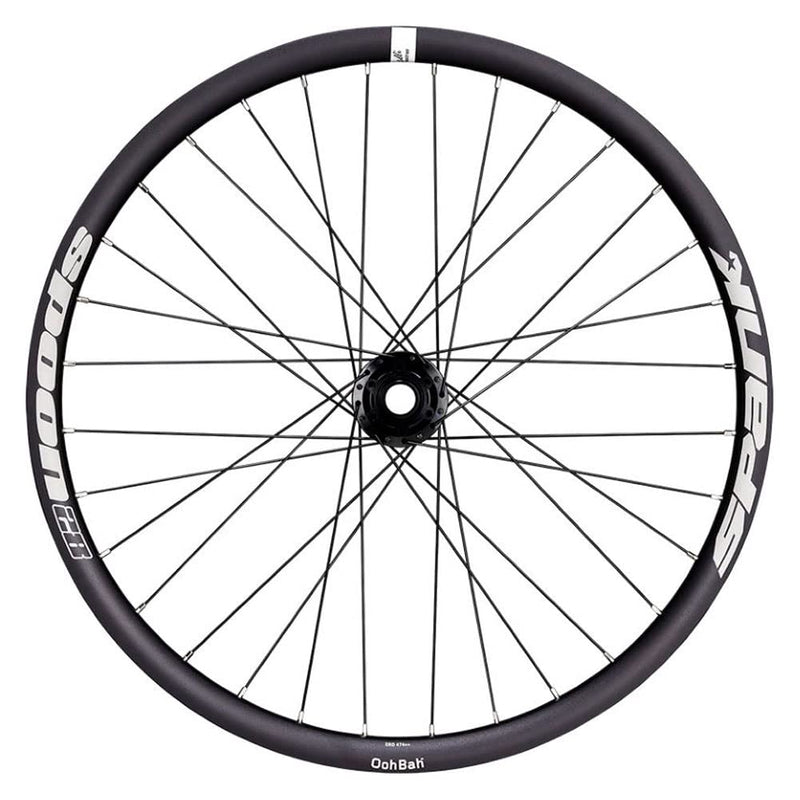 Chargez l&#39;image dans la visionneuse de la galerie, Spoon 28 Black Annodized Rim/White Logos - Non-Boost Front Wheel - RACKTRENDZ
