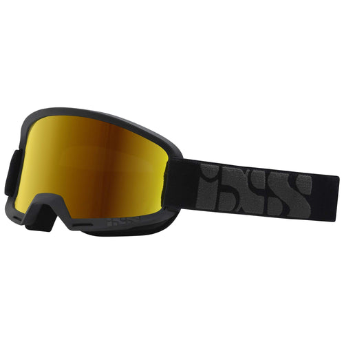 IXS Hack Goggle Trigger Black/Mirror Gold One Size, 45mm Elastic Strap, Unobstructed Pereferal Vision (178°x78°), 3ply Foam for Increased Comfort, iXS Roll-Off/Tear-Off Compatibility - RACKTRENDZ