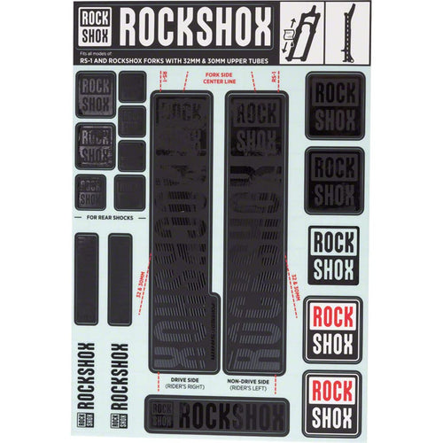 RockShox Decal Kit, 30/32mm, Stealth Black - RACKTRENDZ