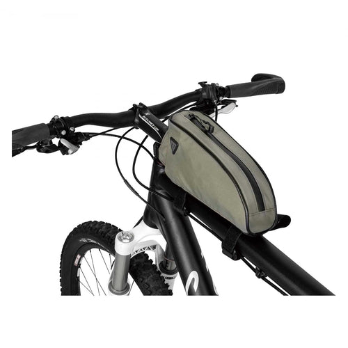 TopLoader, top Tube/Head Tube Mount bikepacking Bag, 0.75 Liter, Green Color w/Gray Logo - RACKTRENDZ