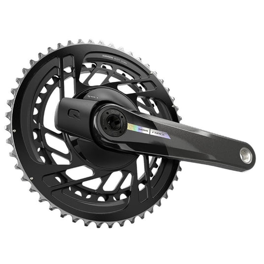 SRAM, Force D2 2X, Power Meter Crankset, Speed: 12, Spindle: 28.99mm, BCD: Direct Mount, 46/33, Dub, 165mm, Black, Road - RACKTRENDZ