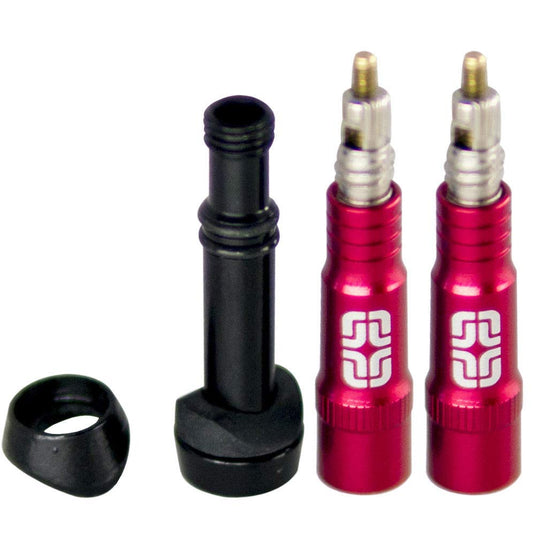 e*thirteen High Volume Aluminum Tubeless Valves 40mm, Red - RACKTRENDZ