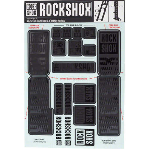 RockShox Fork Decal Kit - 35mm Dual Crown, Stealth Black - RACKTRENDZ