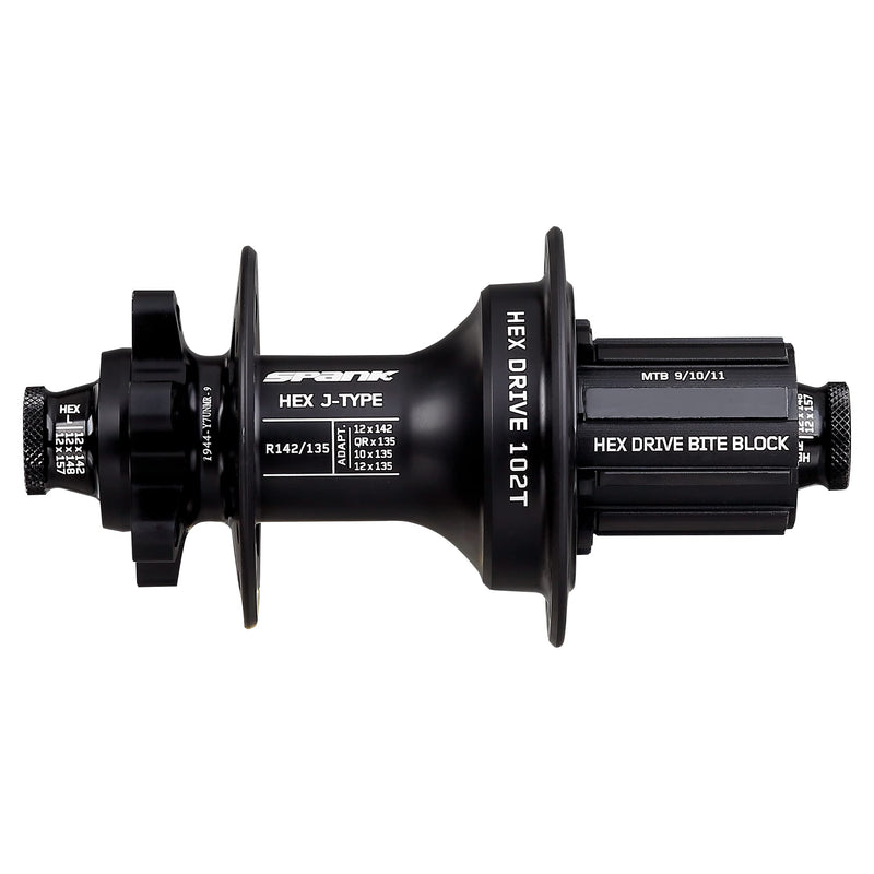 Chargez l&#39;image dans la visionneuse de la galerie, Spank Rear Hub Hex 135/142x12mm Shimano HG, 102T, 32H Adult Unisex, Black - RACKTRENDZ
