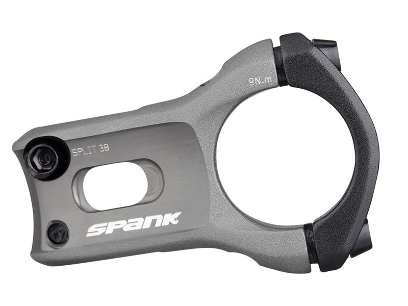 Chargez l&#39;image dans la visionneuse de la galerie, SPANK Split Enduro Trail Shotpeen Anodized Bicycle Stem (43mm), Universal Fit, Cycling Stem, Mountain Bike Stem, Bar Clamp, Shotpeen Anodized Stem, CNC-optimised (Gun Metal) - RACKTRENDZ
