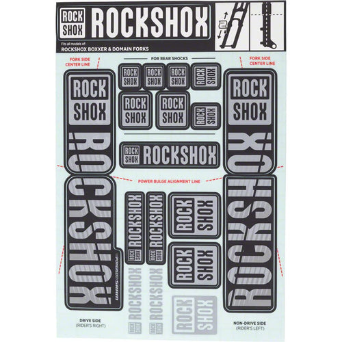 RockShox Decal Kit 35mm Dual Crown Gray - RACKTRENDZ