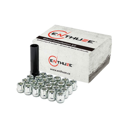 Enthuze 12x1.25 Zinc Lug Nuts with Spline Cone Seat, 0.87