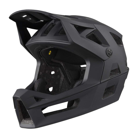 IXS Trigger FF MIPS Black Helmet (Small: 49-54cm), 360° Inmould Shell, Adjustable Straps, Magnetic Closure, Goggle Compatible Visor, ASTM for DH on Frontal Impact - RACKTRENDZ