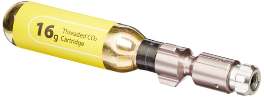Topeak Micro Booster CO2 Inflator Head with 16-Gram CO2 Cartridge (Steel, 1.8 x 0.9 x 0.9-Inch) - RACKTRENDZ