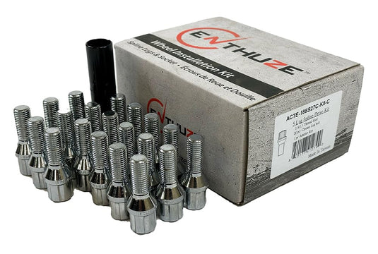Enthuze Chrome Spline Lug Bolts - 12x1.5, 27mm, 1.06in (20 Pcs)