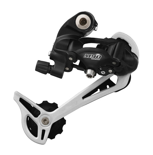 Sunrace RDM91 9-Speed Long Cage Bike Derailleur with Bolt, Black/Silver - RACKTRENDZ