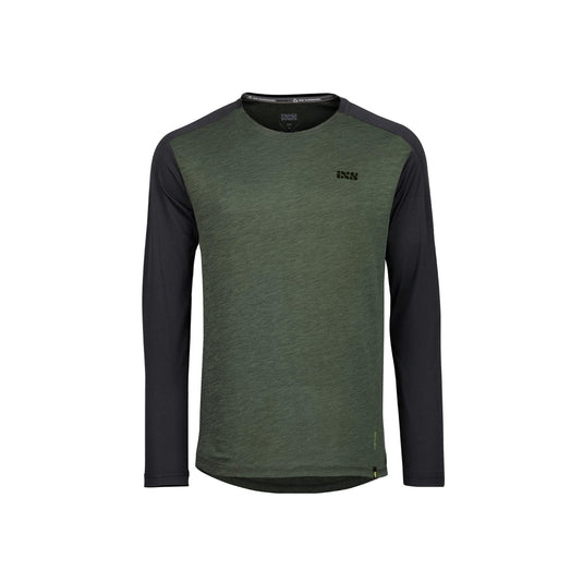 IXS Flow X MTB Jersey Long Sleeve Olive / Black, olive, XL - RACKTRENDZ