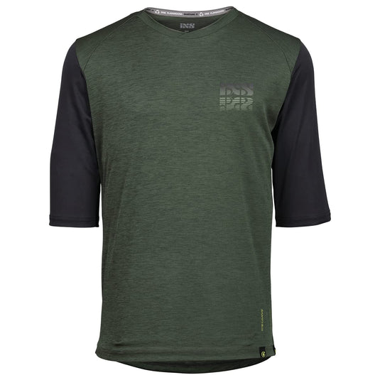 ixs Carve X Jersey Olive-Solid Black, Olive-solid Black, Medium - RACKTRENDZ