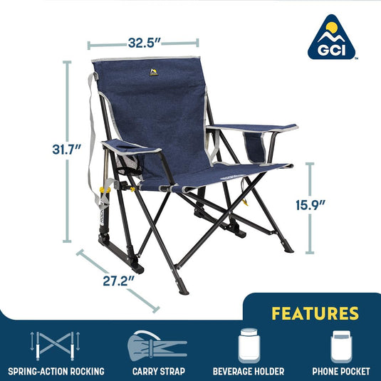 GCI Outdoor Kickback Rocker Portable Rocking Chair & Outdoor Camping Chair