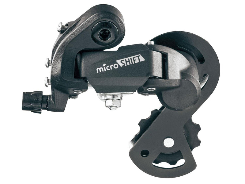 Chargez l&#39;image dans la visionneuse de la galerie, Microshift M21 Rear Derailleur - 6,7 Speed, Short Cage, Black - RACKTRENDZ
