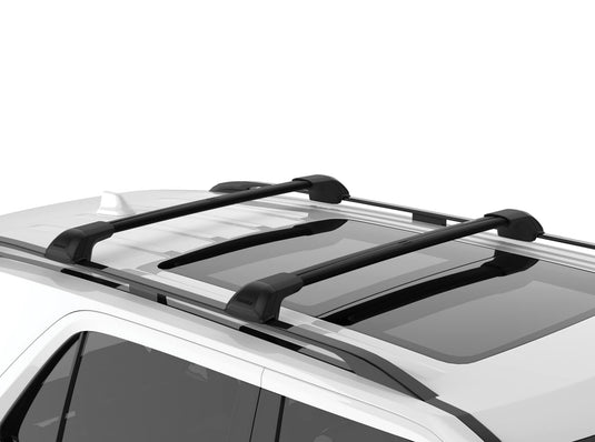 Yakima TimberLine FX SM Single Integrated Crossbar for Raised Rails with Aerodynamic, T Slot JetStream Black Crossbars, Matte Black