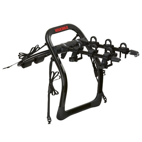 Porte-vélos de coffre de voiture Yakima FullBack 3 Premium, peut contenir 3 vélos, installation sans outil, bandes SuperCush ZipStrips, bras pliables, verrous SKS, décapsuleur