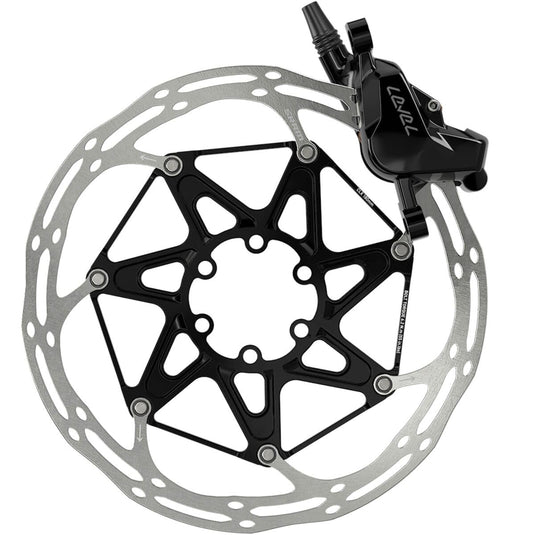 SRAM, Level Silver Stealth 2P, MTB Hydraulic Disc Brake, Front, Post Mount, Black - RACKTRENDZ