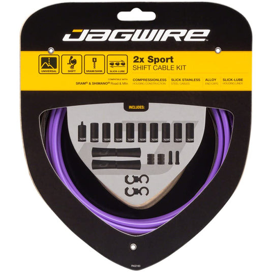 Jagwire 2X Sport Shift Kit Adult Unisex Shift Cable and Sheaths, One Size - RACKTRENDZ