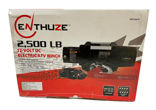 Enthuze 2500 Lb Electric ATV Winch with 12V DC Motor