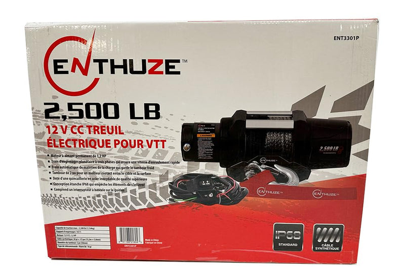 Load image into Gallery viewer, Enthuze 2500 Lb Electric ATV Winch with 12V DC Motor
