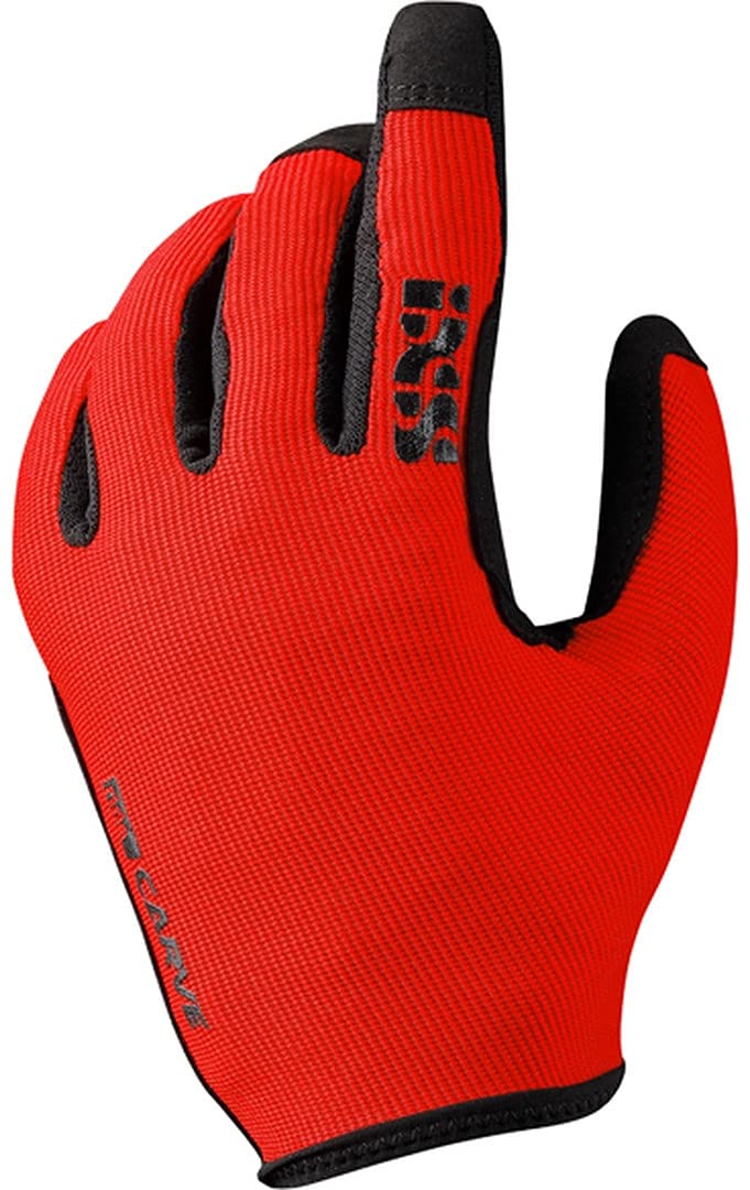 Chargez l&#39;image dans la visionneuse de la galerie, iXS Unisex Ergonomic Preformed Slip-On Touch-Screen Carve Motorcycle Gloves, Fluo Red, X-Large - RACKTRENDZ
