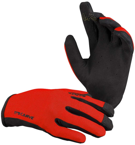 iXS Unisex Ergonomic Preformed Slip-On Touch-Screen Carve Motorcycle Gloves, Fluo Red, X-Large - RACKTRENDZ