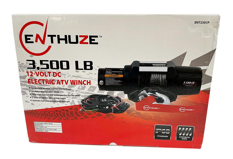 Load image into Gallery viewer, Enthuze 3500 lb Electric Winch for ATVs &amp; Powersports
