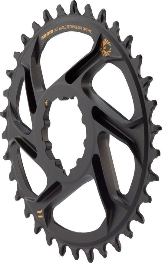 SRAM Chain Ring X-Sync 12S 34T Dm 6mm Offset Gold - RACKTRENDZ