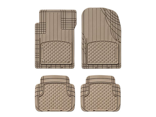 WeatherTech Trim-to-Fit Universal Car Floor Mats – Tan – 4-Piece – Heavy-Duty TPE All-Weather Protection – Cut Lines for Custom Fit – Non-Slip; Easy to Clean – Fits Cars; Trucks & SUVs