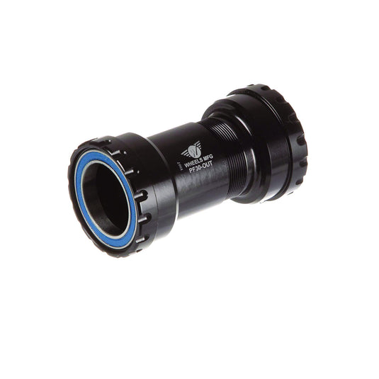 wheels Manufacturing PressFit 30 to 30mm Spindle (CINCH/Rotor/386EVO/ect) Outboard Thread Together Bottom Bracket, Black - RACKTRENDZ