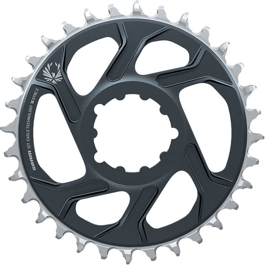 SRAM, Eagle, Chainring, Teeth: 32, Speed: 11/12, BCD: Direct Mount, Aluminum, Lunar/Polar Grey, 6mm - RACKTRENDZ