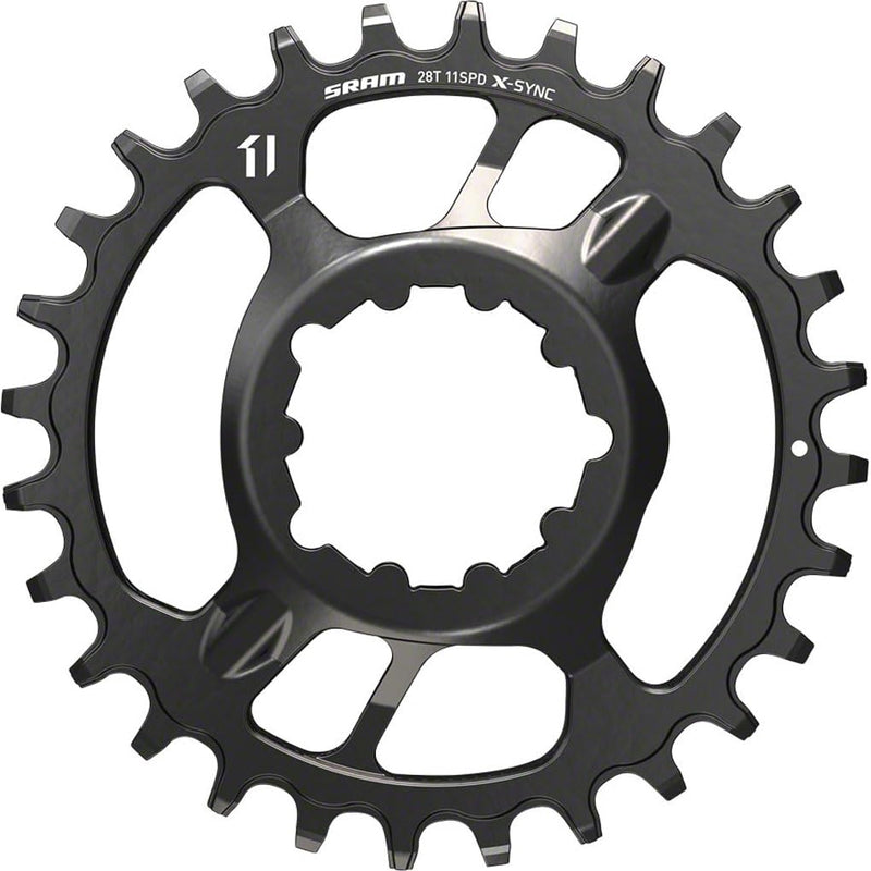 Chargez l&#39;image dans la visionneuse de la galerie, SRAM Unisex&#39;s X-Sync 28T Direct Mount 3mm Offset Steel 3.5mm 11 Speed Chainring, Black - RACKTRENDZ
