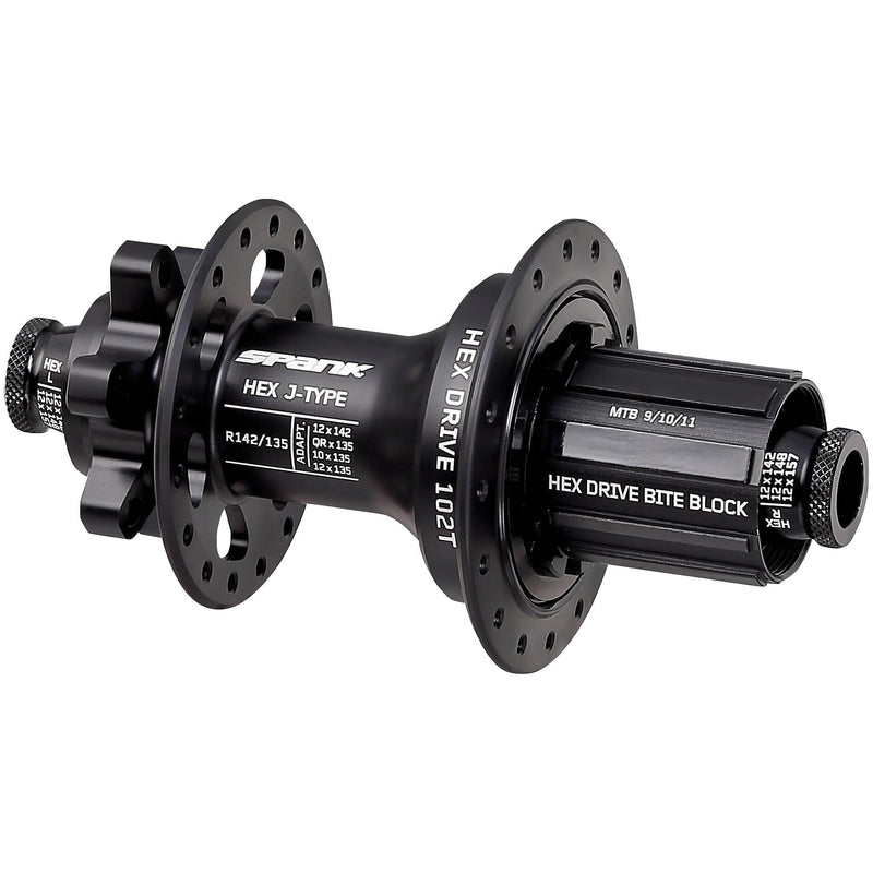 Chargez l&#39;image dans la visionneuse de la galerie, Spank Rear Hub Hex 135/142x12mm Shimano HG, 102T, 32H Adult Unisex, Black - RACKTRENDZ
