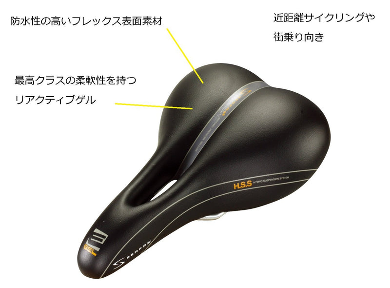 Chargez l&#39;image dans la visionneuse de la galerie, Serfas E-Gel Hybrid Bicycle Saddle with Cut Out - RACKTRENDZ
