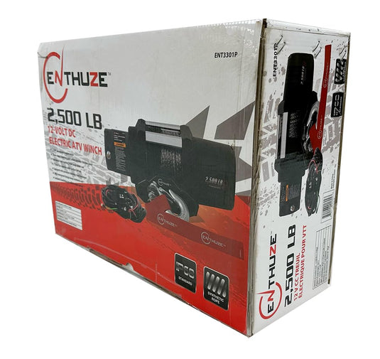 Enthuze 2500 Lb Electric ATV Winch with 12V DC Motor