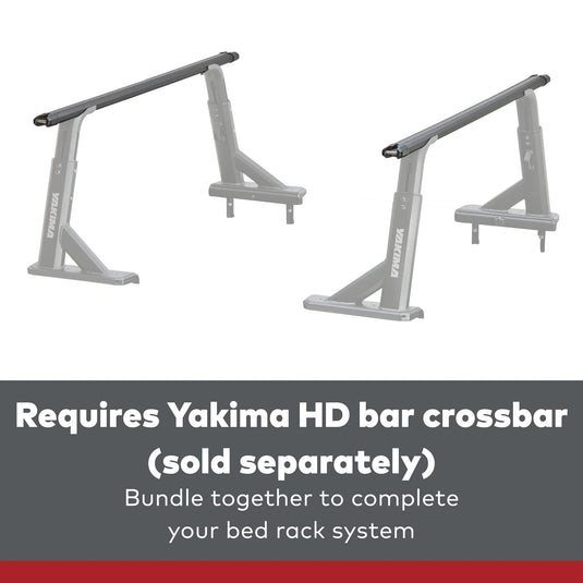 Yakima Overhaul HD Heavy Duty Aluminum Construction Adjustable Height Truck Bed Rack with Tie Down Points and T Slot Attachments, Black