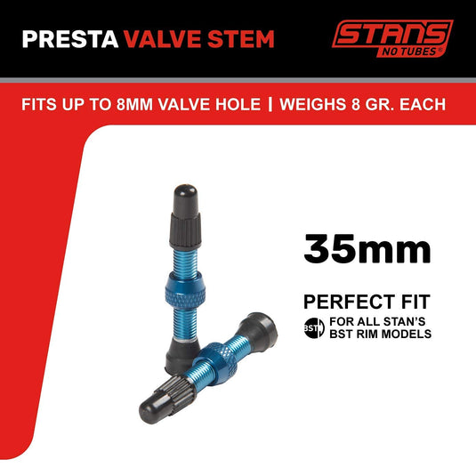 Stan's NoTubes Unisex - Adult Valve 03300662 Blue 35 mm - RACKTRENDZ