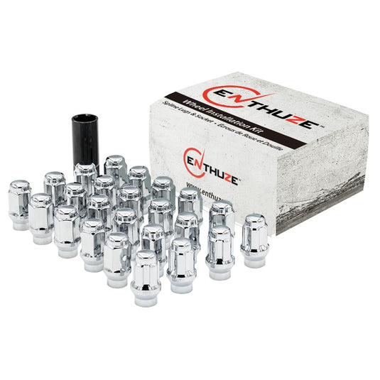 Enthuze 14x1.5 Closed-End Chrome Spline Lug Nuts, 2.24