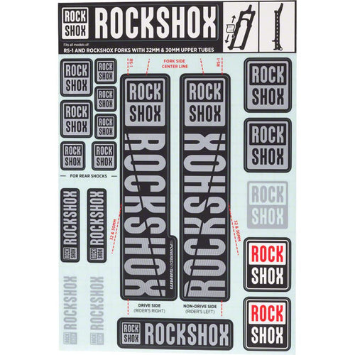 RockShox Decal Kit, 30/32mm, Gray Color Matching Kit - RACKTRENDZ