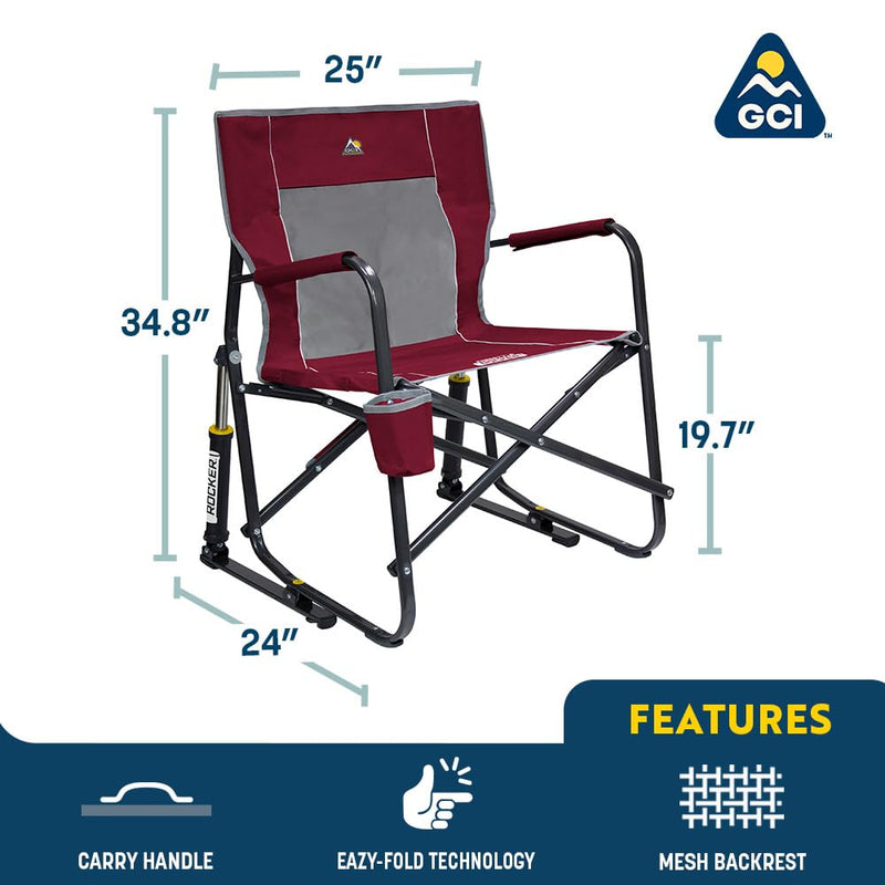Load image into Gallery viewer, GCI Outdoor Freestyle Rocker Portable Rocking Chair &amp; Outdoor Camping Chair, Black
