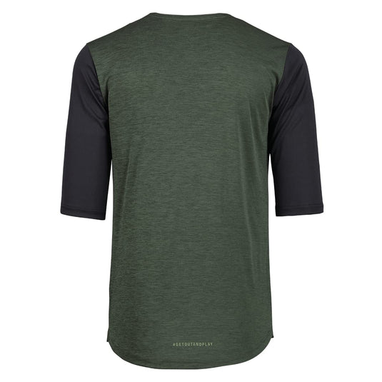 ixs Carve X Jersey Olive-Solid Black, Olive-solid Black, Medium - RACKTRENDZ