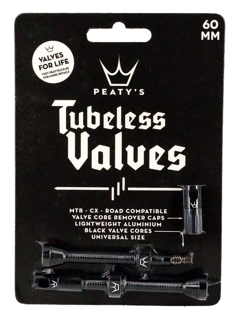 Chargez l&#39;image dans la visionneuse de la galerie, Peaty&#39;s Tubeless Valves Black - Bike Tyre Valve Pairs (60mm) - RACKTRENDZ
