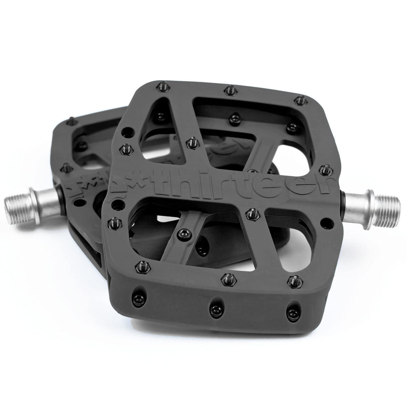 Load image into Gallery viewer, e*Thirteen Components Base Flat Pedals Black, Set - RACKTRENDZ
